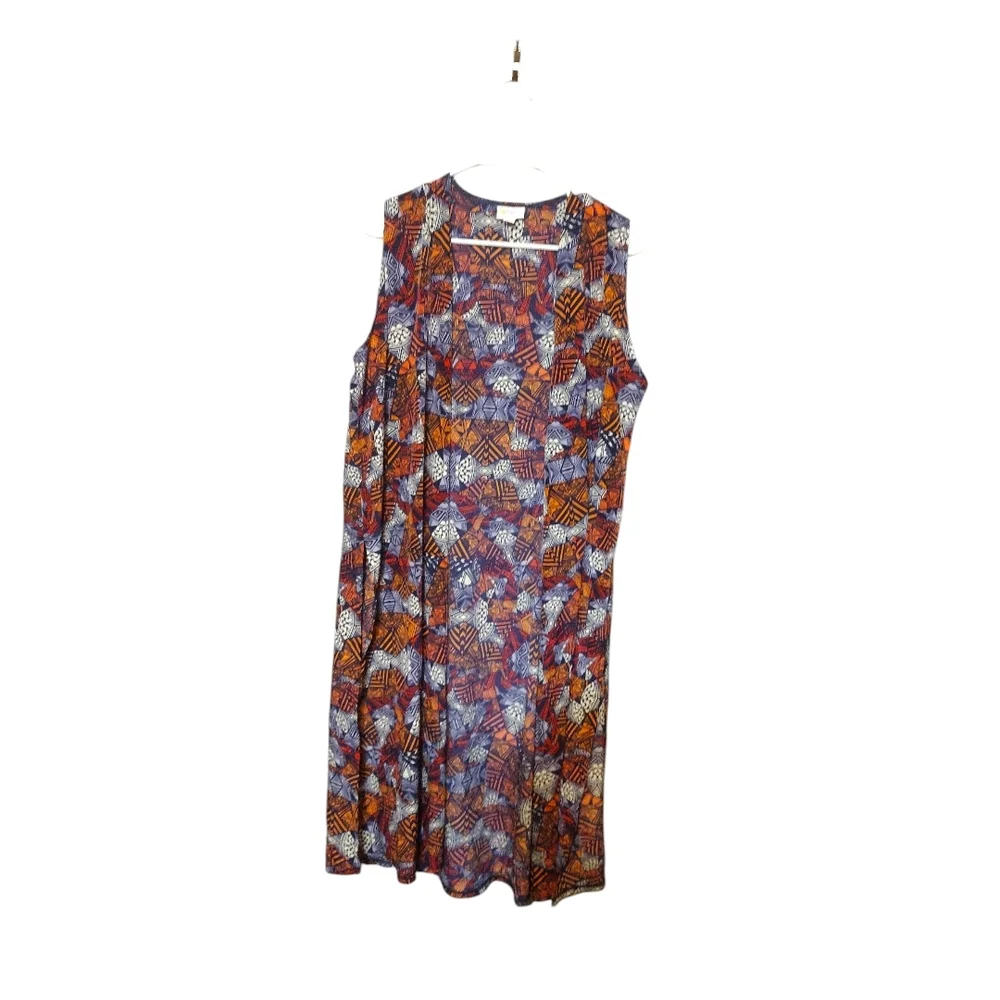 LulaRoe Printed Polyester Joy Vest Coverup Size M!